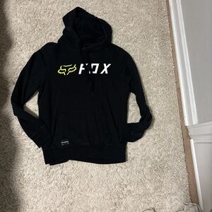 Fox Men's Black and Yellow Logo Hoodie